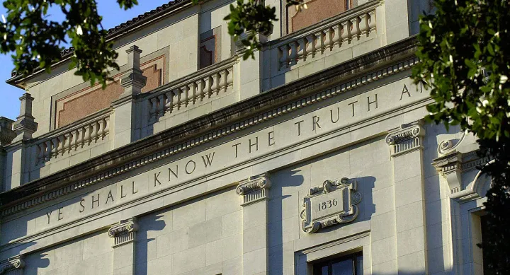 building with engraving